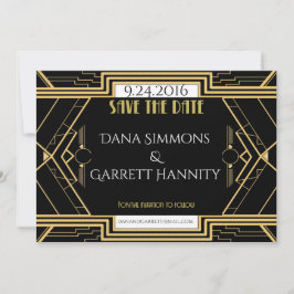 Gatsby Gold Wedding Suite Ceremony Party Save The Date
