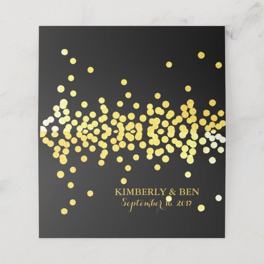 Gatsby Gold Wedding Suite Hartelijk dank, partijge Plaatskaartje (Buitenkant ongevouwen)