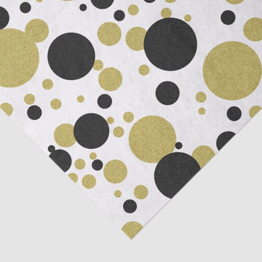 Gatsby Goud Bruiloft Sparkle Polka Dot Party Tissuepapier (Detail)