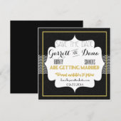 Gatsby Goud Bruiloft Suite Bruidsfeest Save The Date (Voorkant / Achterkant)