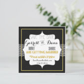 Gatsby Goud Bruiloft Suite Bruidsfeest Save The Date (Staand voorkant)
