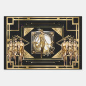Gatsby goud Flappers zwart retro 1920 decoupage Inpakpapier Vel (Voorkant 3)