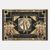 Gatsby goud Flappers zwart retro 1920 decoupage Inpakpapier Vel (Voorkant 2)
