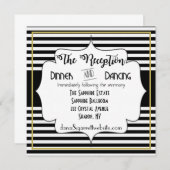 Gatsby Gouden Trouw Suite Ontvangst Details Inzet Kaart (Voorkant / Achterkant)