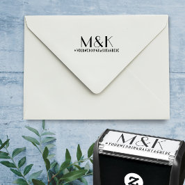 Gatsby Huwelijk Hashtag Deco Font 1920s Stijl Zelfinktende Stempel