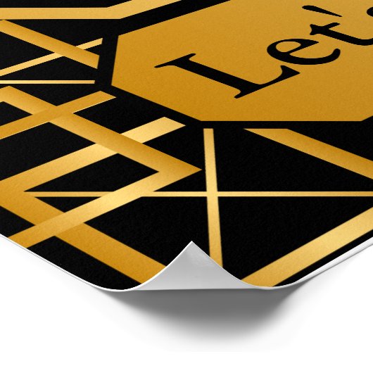 Gatsby-huwelijksprop-poster voor fotobooth poster (Hoek)