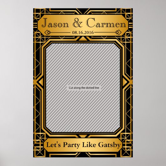 Gatsby-huwelijksprop-poster voor fotobooth poster (Voorkant)