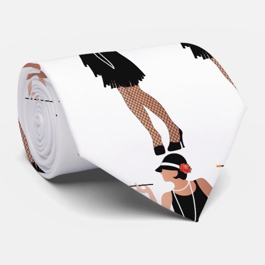 gatsby lady, klaar voor feest, art deco stijl, stropdas (Opgerold)