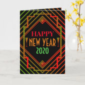 Gatsby Miami 1920's nieuwjaarsgroet Kaart (Gele Bloem)