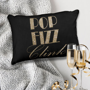 Gatsby party Gold en Black Pop Fizz Clink Accent Kussen