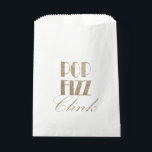 Gatsby party Gold en Black Pop Fizz Clink Bedankzakje<br><div class="desc">Faux Gold foil Pop Fizz Clink party voedt de Great Gatsby style New Year Eve party,  Art deco bruiloft party,  1920's over vrijgezellenfeest feestartikelen.</div>