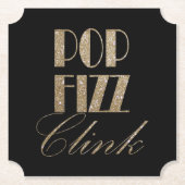 Gatsby party Gold en Black Pop Fizz Clink Kartonnen Onderzetters (Voorkant)