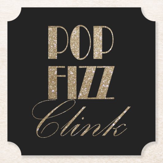 Gatsby party Gold en Black Pop Fizz Clink Kartonnen Onderzetters (Voorkant)