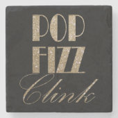 Gatsby party Gold en Black Pop Fizz Clink Stenen Onderzetter (Voorkant)