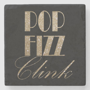 Gatsby party Gold en Black Pop Fizz Clink Stenen Onderzetter
