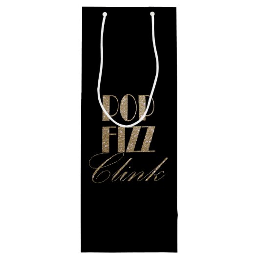 Gatsby party Gold en Black Pop Fizz Clink Wijn Cadeautas (Achterkant)