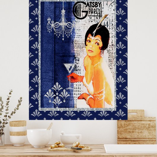 Gatsby Party Meisje Poster (Keuken)