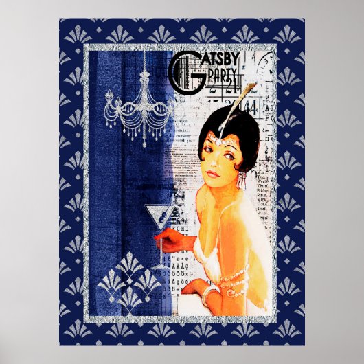 Gatsby Party Meisje Poster (Voorkant)