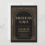 Gatsby Party Roaring 20s Art Deco Elegante Verjaar Kaart (Voorkant)