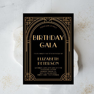 Gatsby Party Roaring 20s Art Deco Elegante Verjaar Kaart