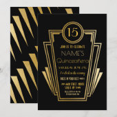 Gatsby Quinceanera Birthday Party Art Deco 1920 15 Kaart (Voorkant / Achterkant)