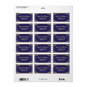 Gatsby Retouradres Label Art Deco Bruiloft Marine (Full Sheet)