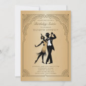 Gatsby Roaring 1920 Deco Gold Flapper Verjaardag Kaart (Voorkant)