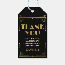 Gatsby Roaring 20s Art Deco Hartelijk dank Cadeaulabel