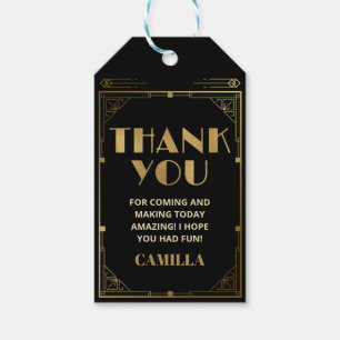 Gatsby Roaring 20s Art Deco Hartelijk dank Cadeaulabel