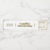 Gatsby Roaring 20s Art Deco Hartelijk dank Waterfles Etiket (Enkel label)
