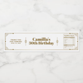 Gatsby Roaring 20s Art Deco Hartelijk dank Waterfles Etiket