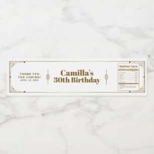 Gatsby Roaring 20s Art Deco Hartelijk dank Waterfles Etiket