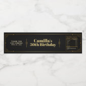 Gatsby Roaring 20s Art Deco Hartelijk dank Waterfles Etiket (Enkel label)