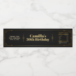 Gatsby Roaring 20s Art Deco Hartelijk dank Waterfles Etiket