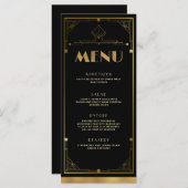 Gatsby Roaring 20s Art Deco Menu Kaart (Voorkant / Achterkant)