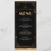 Gatsby Roaring 20s Art Deco Menu Kaart (Voorkant)