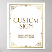 Gatsby Roaring 20s Art Deco Speakeasy Aangepaste S Poster (Voorkant)