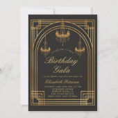 Gatsby Roaring 20s Deco kroonluchters Chic Verjaar Kaart (Voorkant)