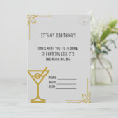 Gatsby - Roaring 20s Verjaardagsuitnodiging Kaart (Staand voorkant)