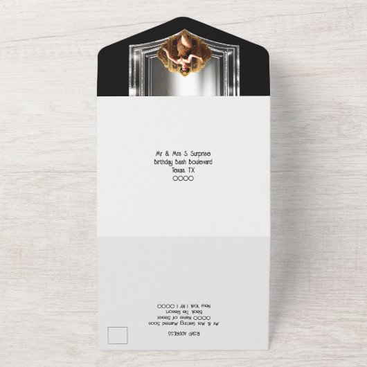 Gatsby roaring twenties 1920 Flapper feestdiner All In One Uitnodiging (Buitenkant)