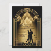 Gatsby Roaring Twenties Deco kroonluchters Verjaar Kaart (Voorkant)
