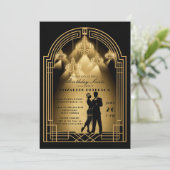 Gatsby Roaring Twenties Deco kroonluchters Verjaar Kaart (Staand voorkant)