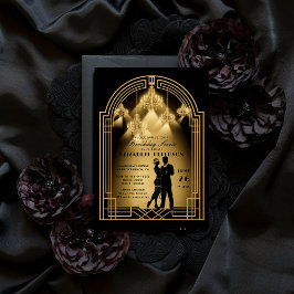 Gatsby Roaring Twenties Deco kroonluchters Verjaar Kaart