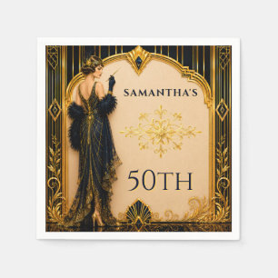 Gatsby roaring twenties flapper girl 50ste verjaar servet