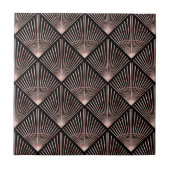Gatsby Rose Gold Art Deco Fan Pattern ID1188 Tegeltje (Voorkant)