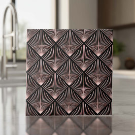 Gatsby Rose Goud Art Deco Ventilator Patroon ID118 Tegeltje