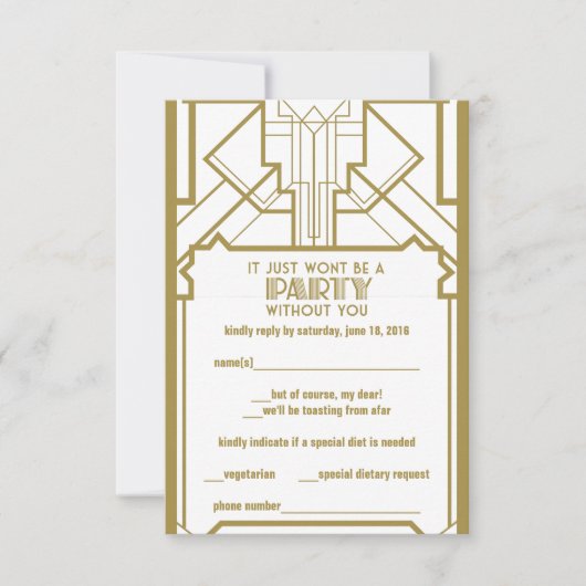 Gatsby RSVP 1920 Kaartje (Voorkant)
