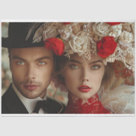 Gatsby Soiree Couple Decoupage Tissuepapier