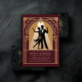 Gatsby Speakeasy 1920s Deco Gouden Bourgondische V Kaart