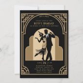 Gatsby Speakeasy Flapper Roaring 20s Deco Verjaard Kaart (Voorkant)